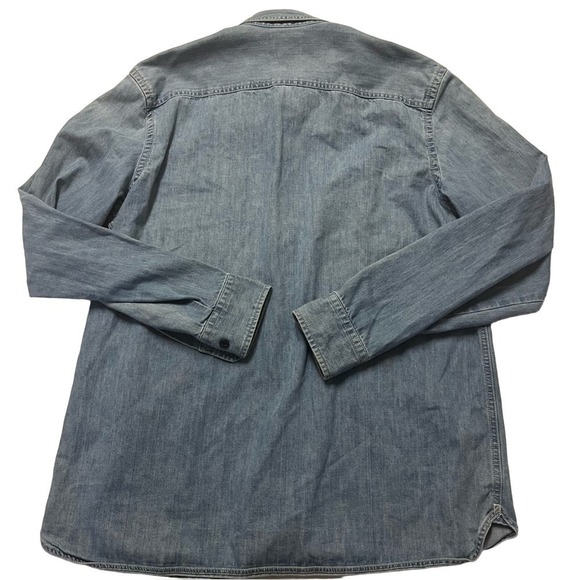 Stapleford Denim Men’s Blue Long Sleeve Light Wash Button Down Long Sleeve Shirt - Picture 7 of 7